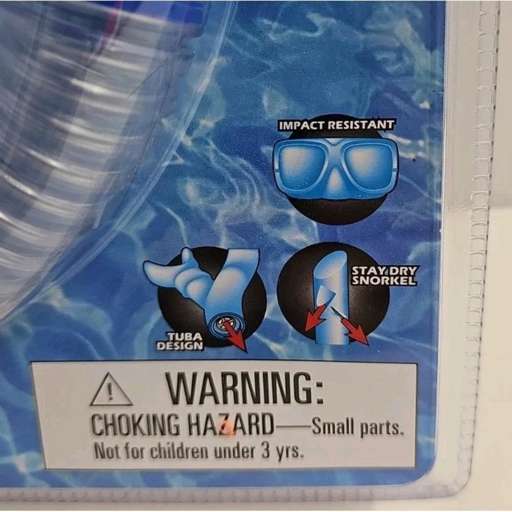 Adult Mask & Snorkel Set - Blue/Yellow/Black - Cayman Swim Gear Sport NEW SEALED